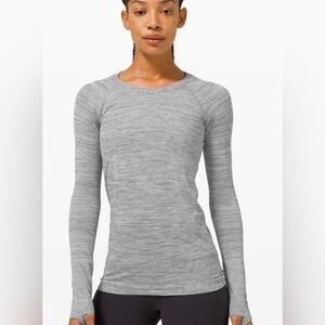 Lululemon Swiftly Tech Long Sleeve 2.0 Top We Are From Space White Striped 6